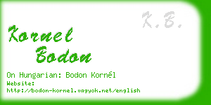 kornel bodon business card